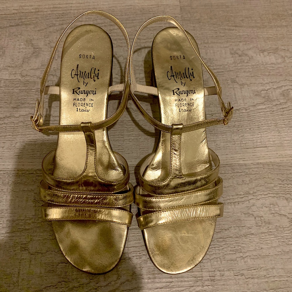 VINTAGE Amalfi by Rungoni GOLD LEATHER SANDALS